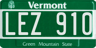 VT license plate LEZ910
