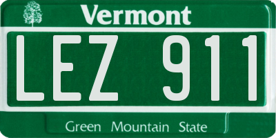VT license plate LEZ911