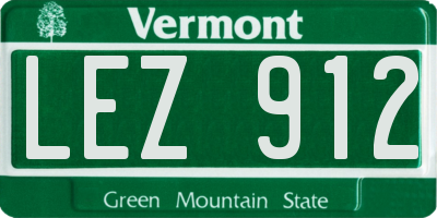 VT license plate LEZ912