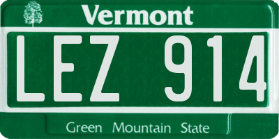VT license plate LEZ914