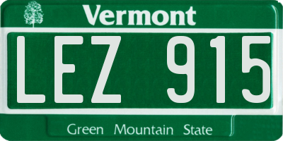 VT license plate LEZ915