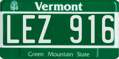 VT license plate LEZ916