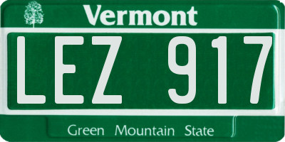 VT license plate LEZ917