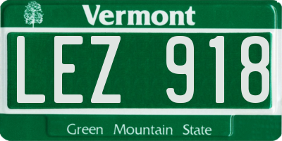 VT license plate LEZ918