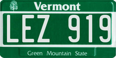 VT license plate LEZ919