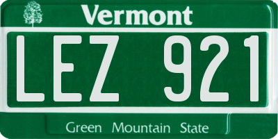 VT license plate LEZ921