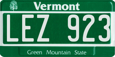 VT license plate LEZ923
