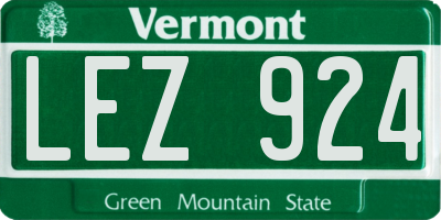 VT license plate LEZ924