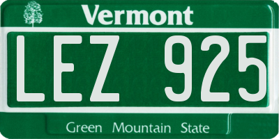 VT license plate LEZ925