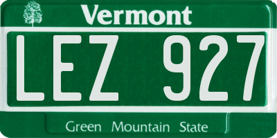 VT license plate LEZ927