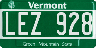 VT license plate LEZ928