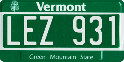 VT license plate LEZ931