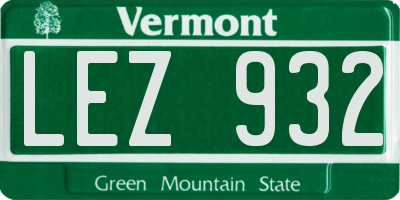 VT license plate LEZ932