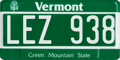 VT license plate LEZ938