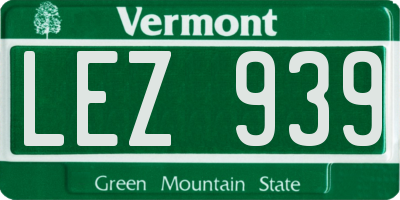 VT license plate LEZ939