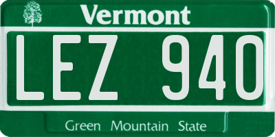 VT license plate LEZ940