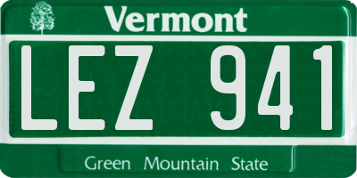 VT license plate LEZ941