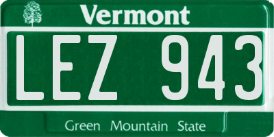 VT license plate LEZ943