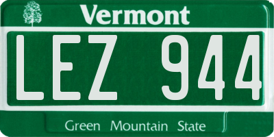 VT license plate LEZ944