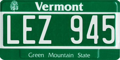 VT license plate LEZ945