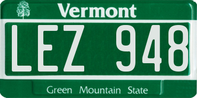 VT license plate LEZ948