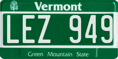VT license plate LEZ949