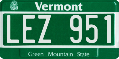 VT license plate LEZ951