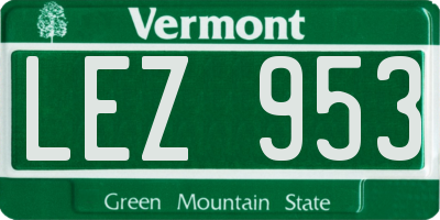 VT license plate LEZ953