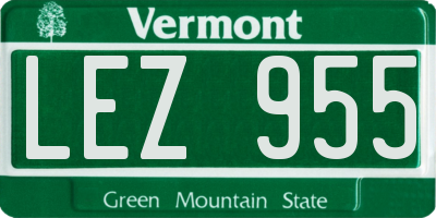 VT license plate LEZ955