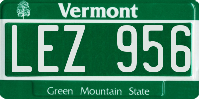 VT license plate LEZ956