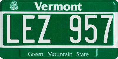 VT license plate LEZ957