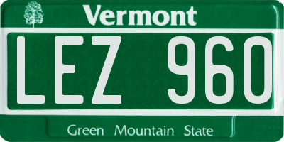 VT license plate LEZ960