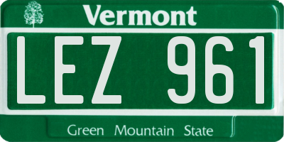 VT license plate LEZ961