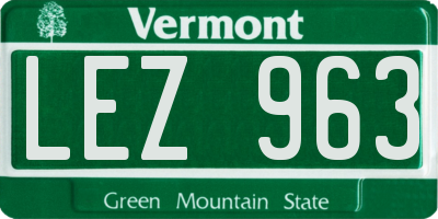 VT license plate LEZ963