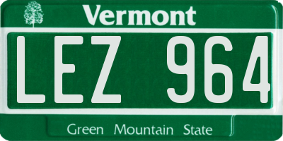 VT license plate LEZ964