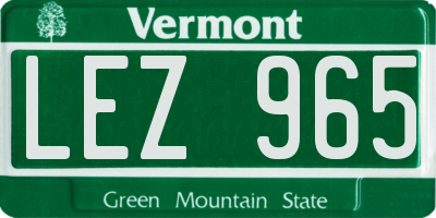 VT license plate LEZ965