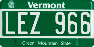 VT license plate LEZ966