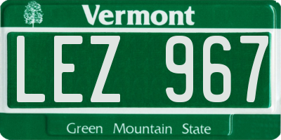VT license plate LEZ967