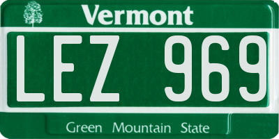 VT license plate LEZ969
