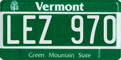 VT license plate LEZ970