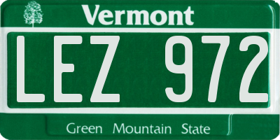 VT license plate LEZ972