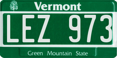 VT license plate LEZ973