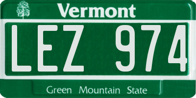 VT license plate LEZ974