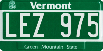 VT license plate LEZ975