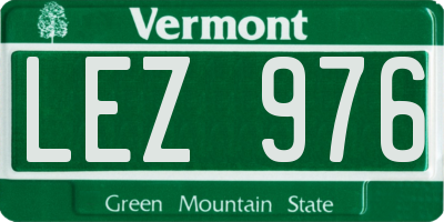 VT license plate LEZ976