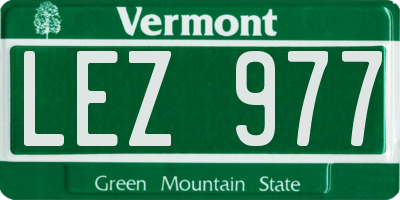VT license plate LEZ977