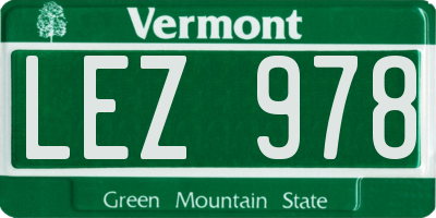 VT license plate LEZ978