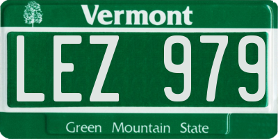 VT license plate LEZ979