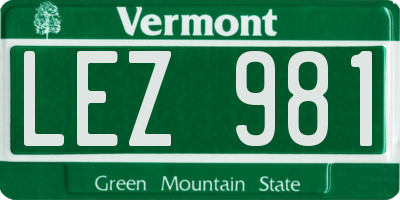 VT license plate LEZ981