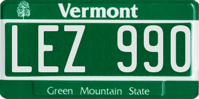 VT license plate LEZ990